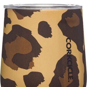 Corkcicle Leopard Stemless Wine Glass Stainless Steel